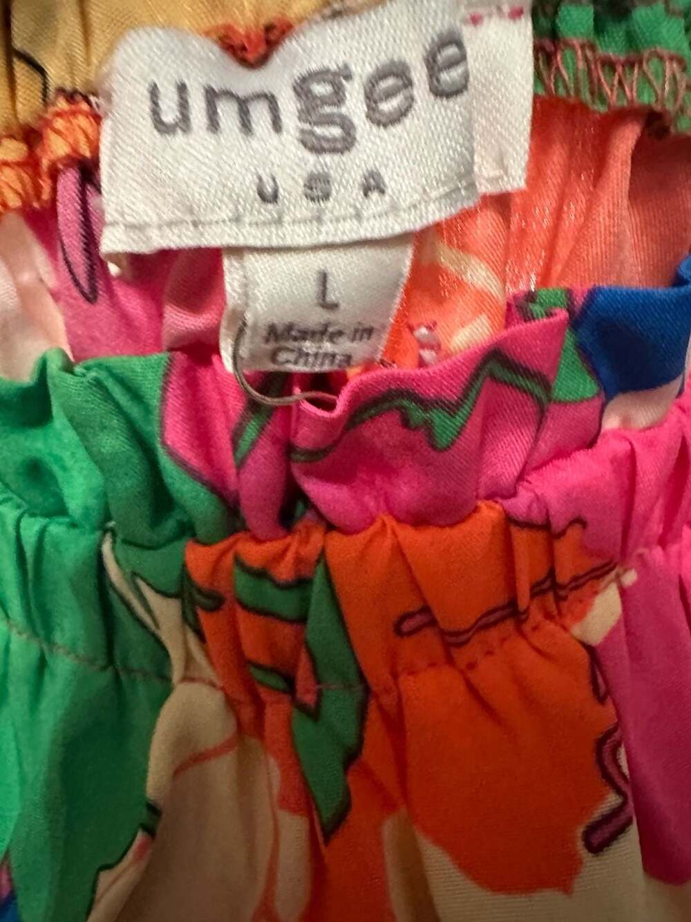 Umgee USA Floral Tiered Ruffle Strap Midi Dress Size L - Picture 5 of 8